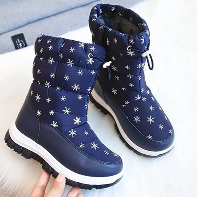 Kids Snow Boots, Plush Boots for Boys and Girls, Mid-calf