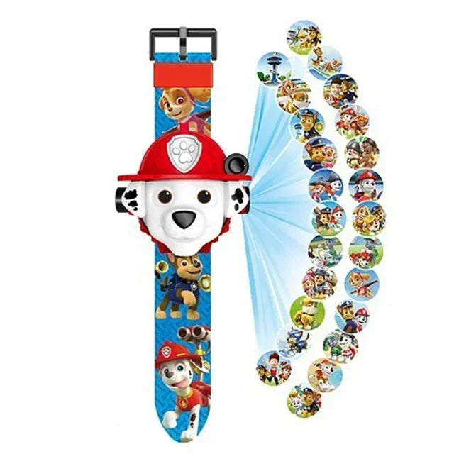 Paw Patrol Anime Toy Wrist Watch with 3D Projection, Digital Watch