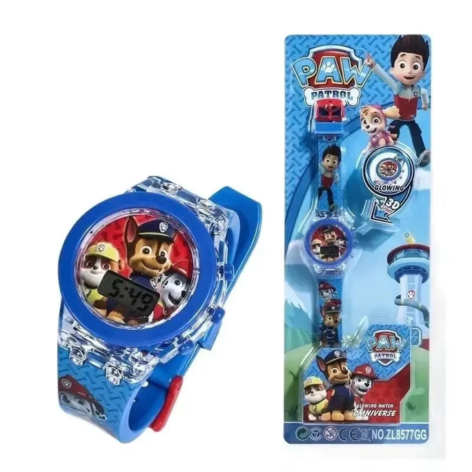 Paw Patrol Anime Toy Wrist Watch with 3D Projection, Digital Watch