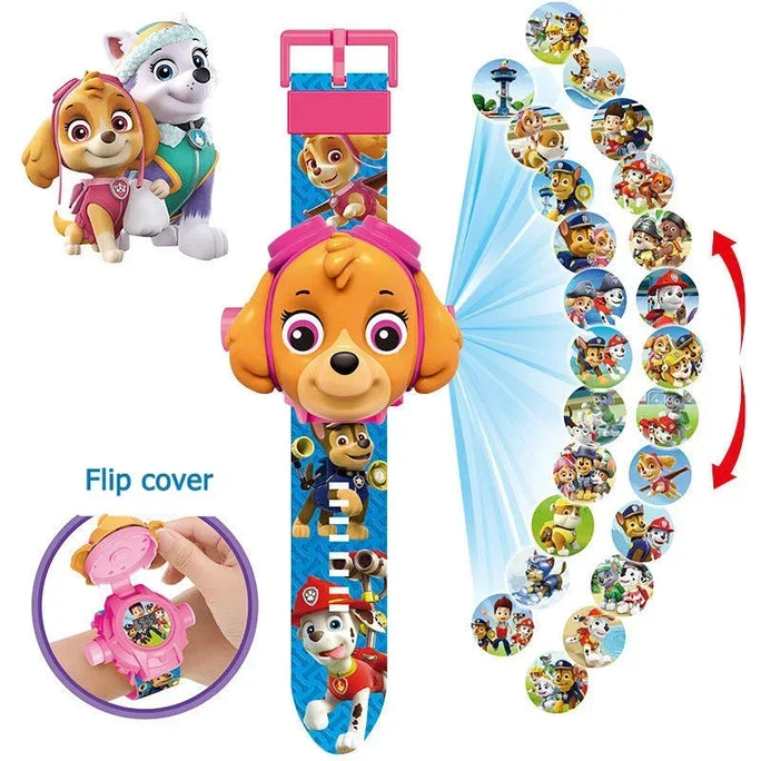 Paw Patrol Anime Toy Wrist Watch with 3D Projection, Digital Watch