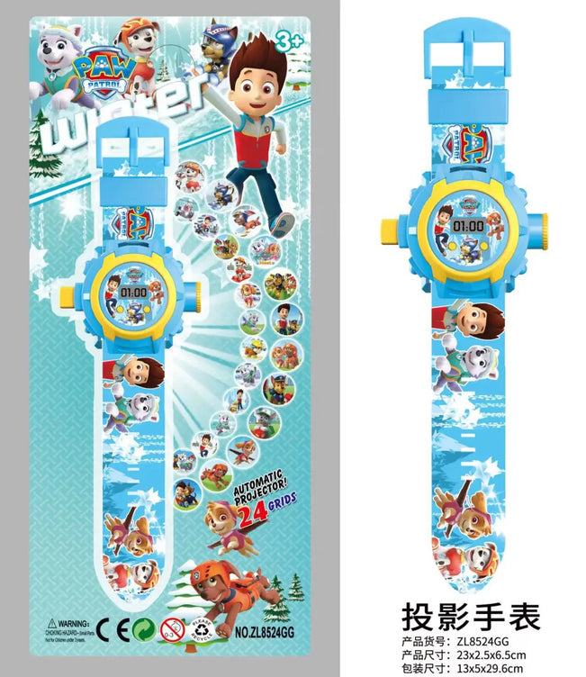 Paw Patrol Anime Toy Wrist Watch with 3D Projection, Digital Watch