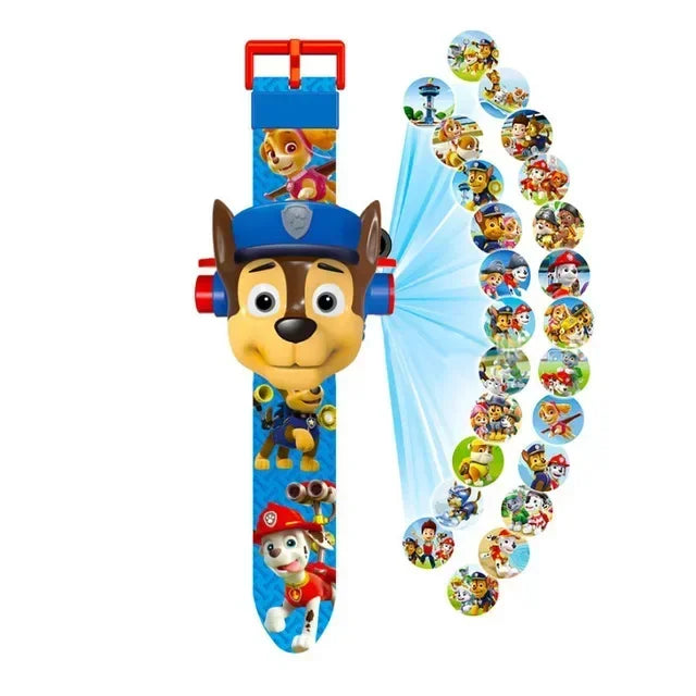 Paw Patrol Anime Toy Wrist Watch with 3D Projection, Digital Watch