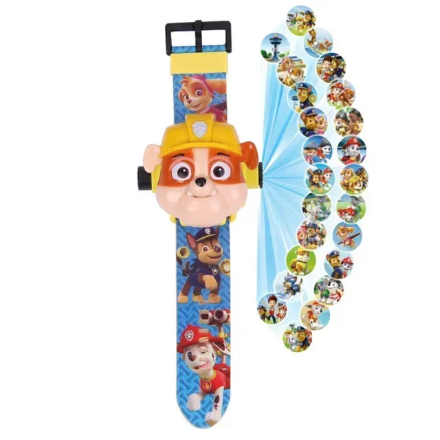 Paw Patrol Anime Toy Wrist Watch with 3D Projection, Digital Watch